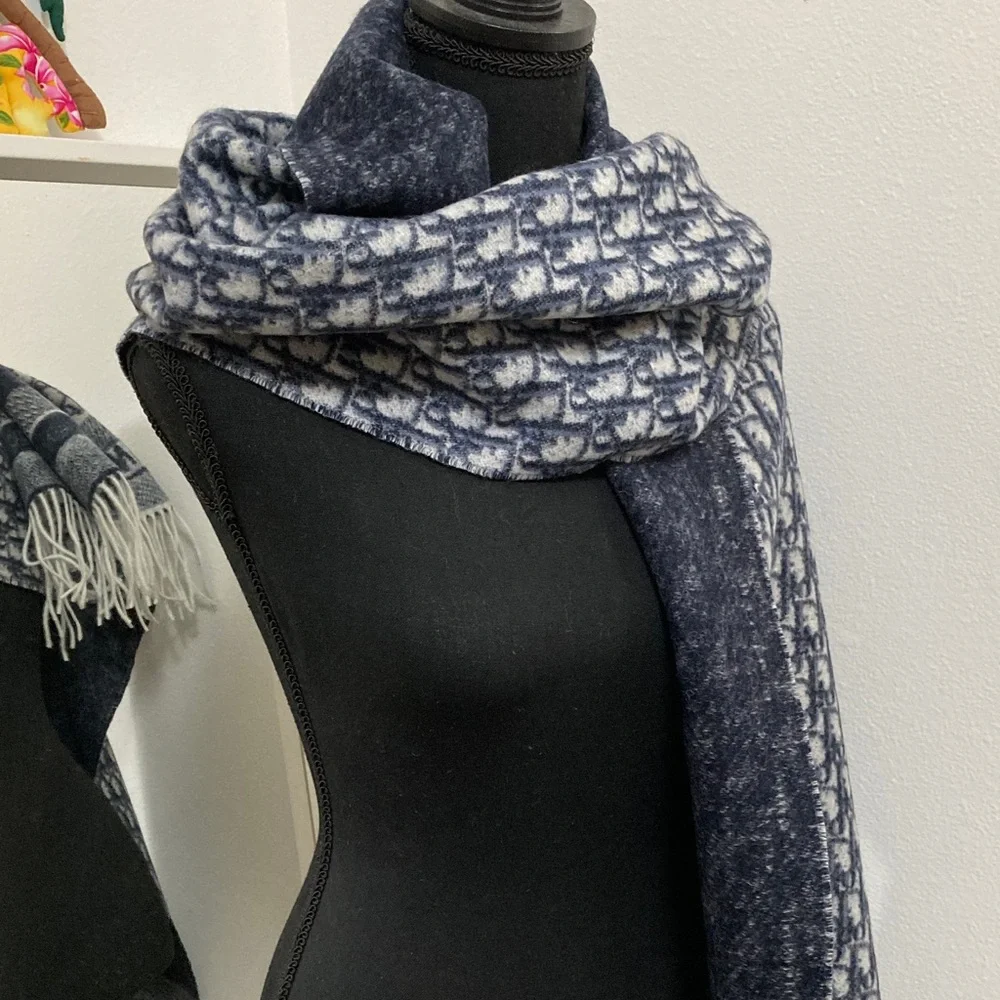 Dior Blue and Gray Scarf